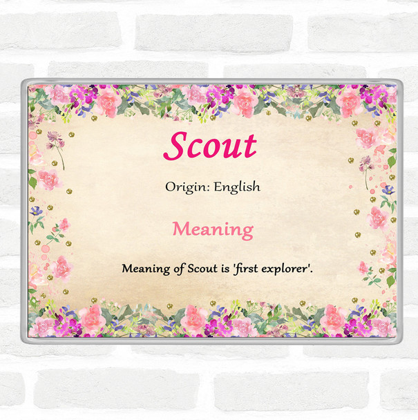 Scout Name Meaning Jumbo Fridge Magnet Floral