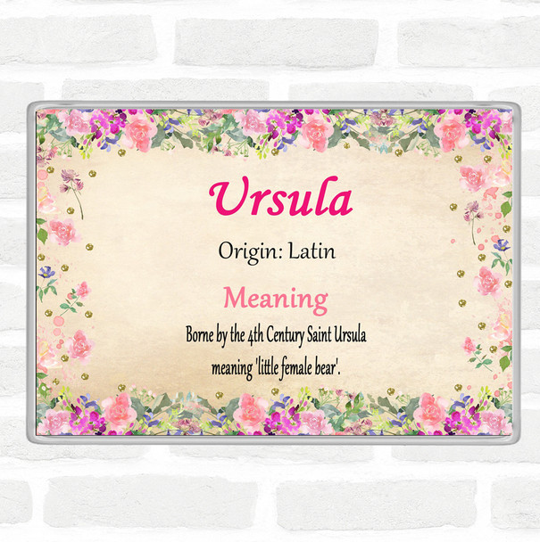 Ursula Name Meaning Jumbo Fridge Magnet Floral