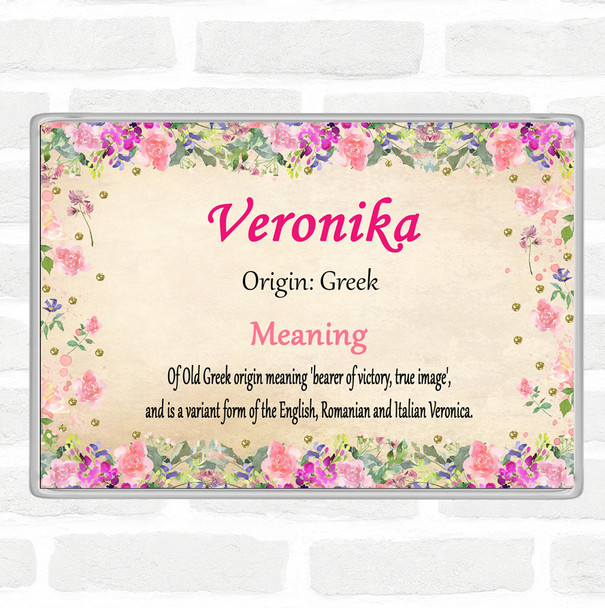 Veronika Name Meaning Jumbo Fridge Magnet Floral