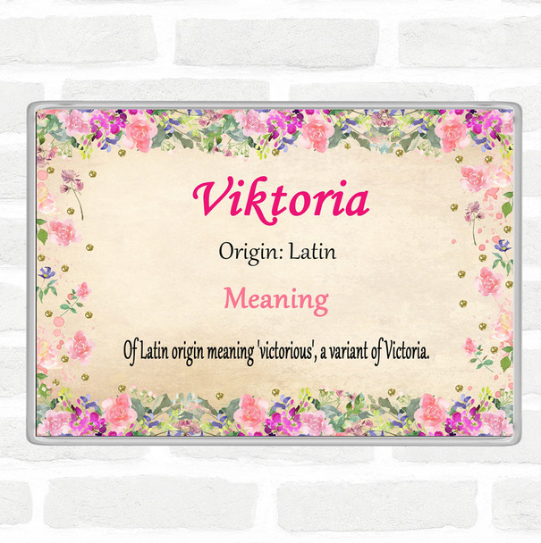 Viktoria Name Meaning Jumbo Fridge Magnet Floral