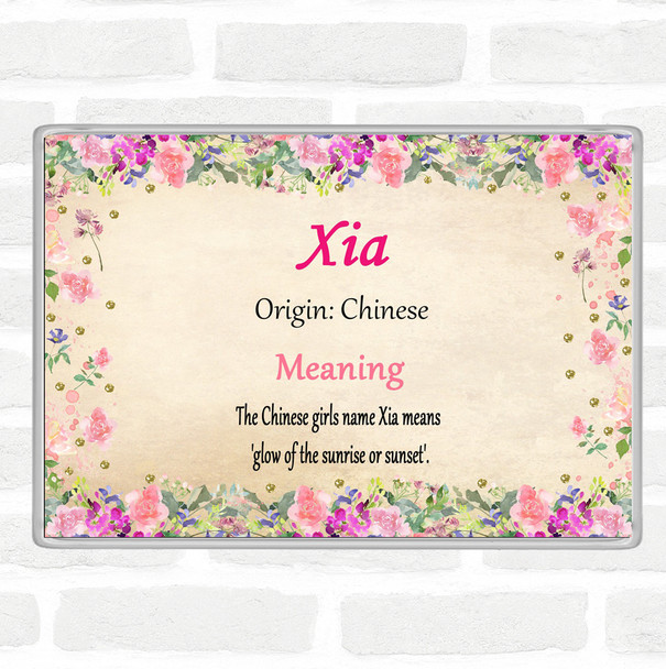 Xia Name Meaning Jumbo Fridge Magnet Floral