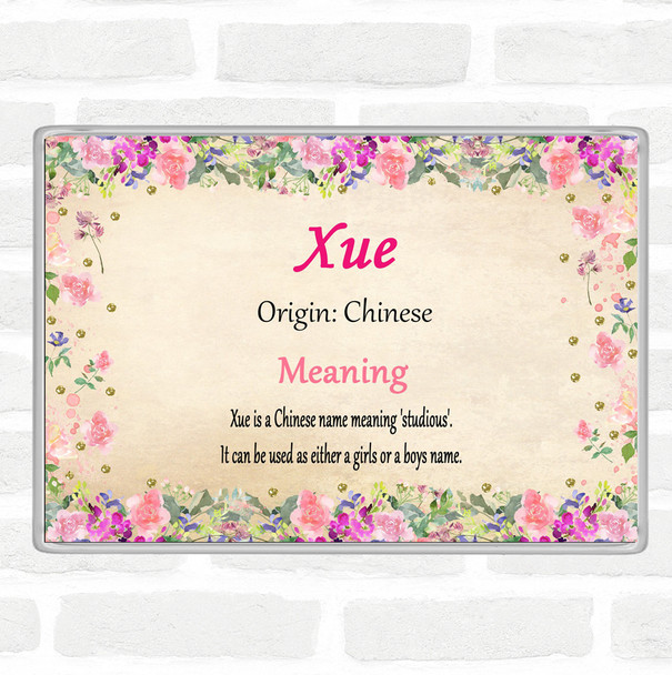 Xue Name Meaning Jumbo Fridge Magnet Floral