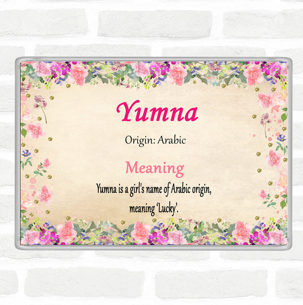 Yumna Name Meaning Jumbo Fridge Magnet Floral