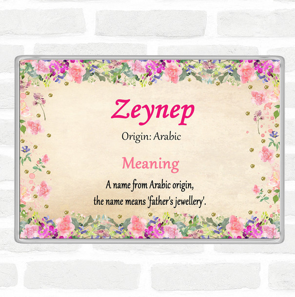 Zeynep Name Meaning Jumbo Fridge Magnet Floral