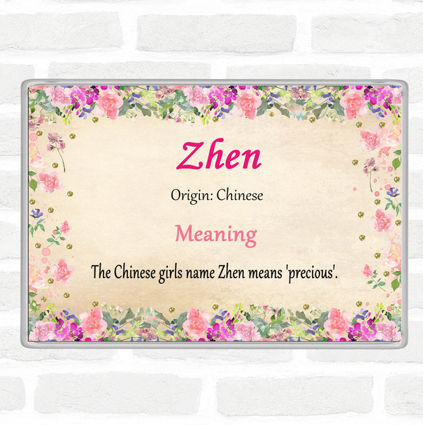 Zhen Name Meaning Jumbo Fridge Magnet Floral