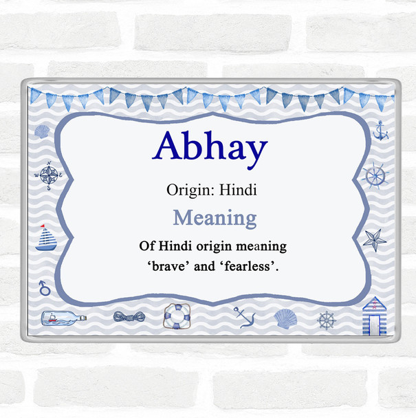 Abhay Name Meaning Jumbo Fridge Magnet Nautical