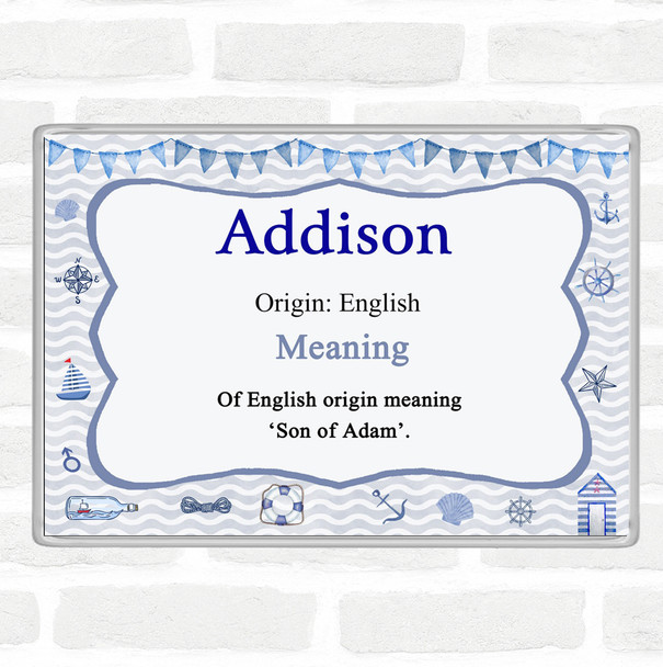 Addison Name Meaning Jumbo Fridge Magnet Nautical