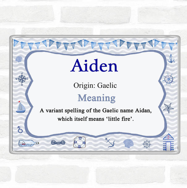 Aiden Name Meaning Jumbo Fridge Magnet Nautical