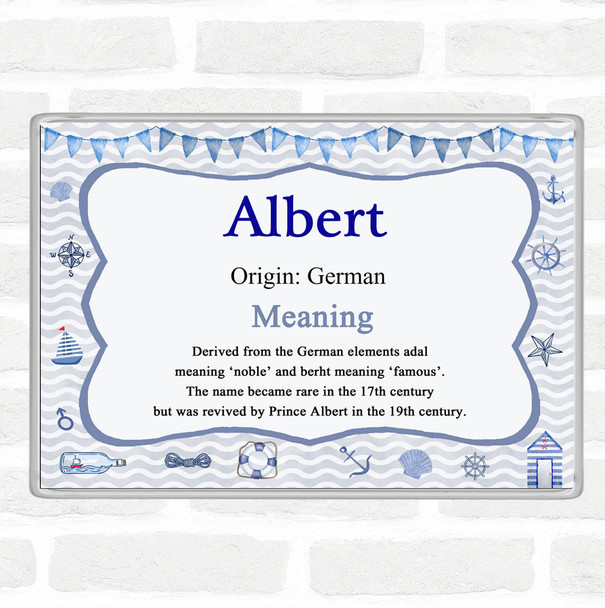 Albert Name Meaning Jumbo Fridge Magnet Nautical