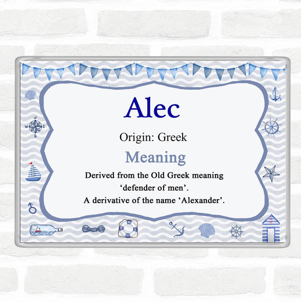 Alec Name Meaning Jumbo Fridge Magnet Nautical