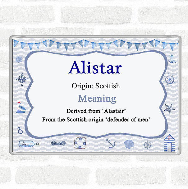Alistar Name Meaning Jumbo Fridge Magnet Nautical