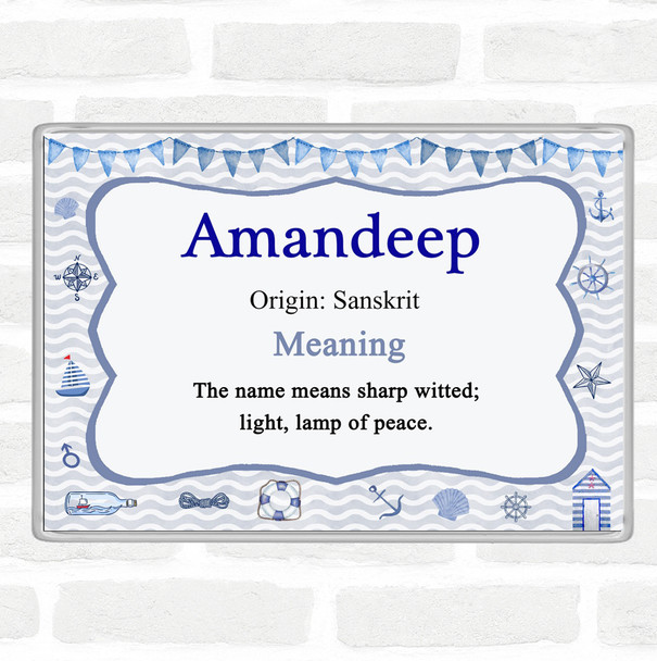 Amandeep Name Meaning Jumbo Fridge Magnet Nautical