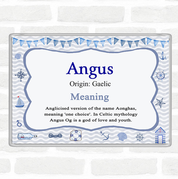 Angus Name Meaning Jumbo Fridge Magnet Nautical