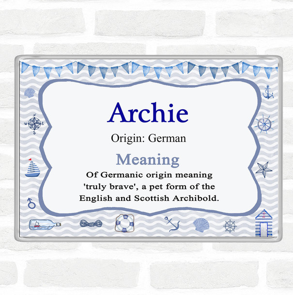 Archie Name Meaning Jumbo Fridge Magnet Nautical