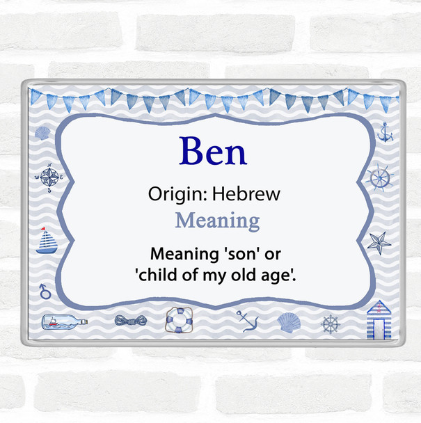 Ben Name Meaning Jumbo Fridge Magnet Nautical