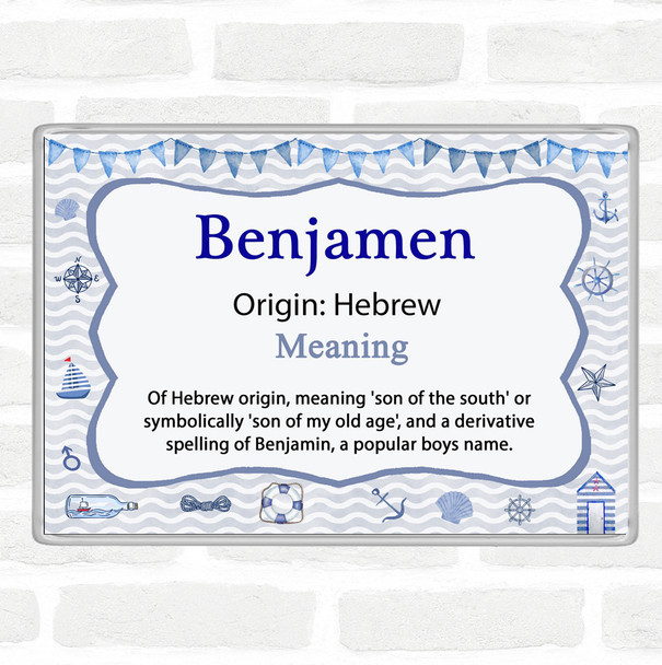 Benjamen Name Meaning Jumbo Fridge Magnet Nautical