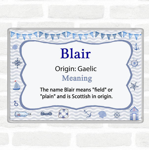 Blair Name Meaning Jumbo Fridge Magnet Nautical