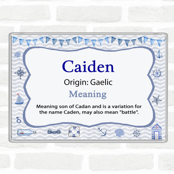 Caiden Name Meaning Jumbo Fridge Magnet Nautical