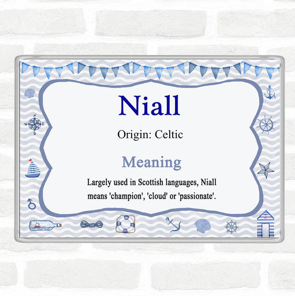 Niall Name Meaning Jumbo Fridge Magnet Nautical