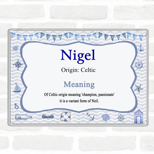 Nigel Name Meaning Jumbo Fridge Magnet Nautical