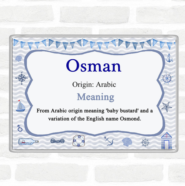 Osman Name Meaning Jumbo Fridge Magnet Nautical