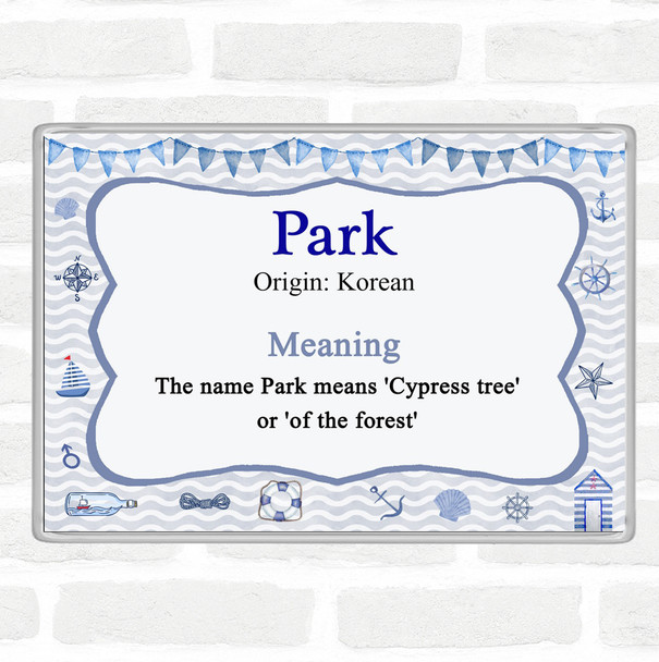 Park Name Meaning Jumbo Fridge Magnet Nautical