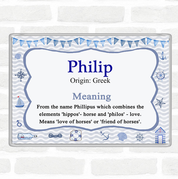Philip Name Meaning Jumbo Fridge Magnet Nautical