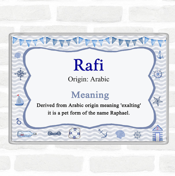 Rafi Name Meaning Jumbo Fridge Magnet Nautical