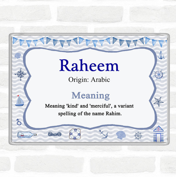 Raheem Name Meaning Jumbo Fridge Magnet Nautical