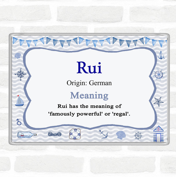 Rui Name Meaning Jumbo Fridge Magnet Nautical