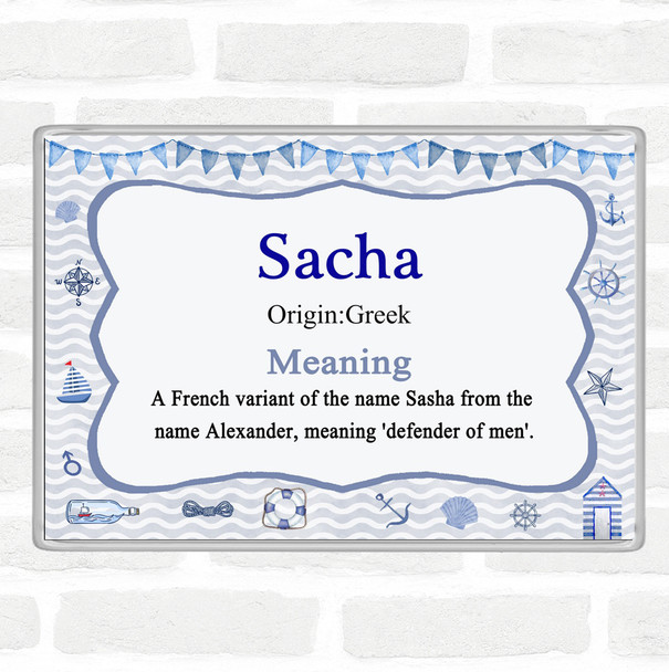 Sacha Name Meaning Jumbo Fridge Magnet Nautical