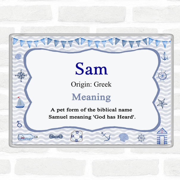 Sam Name Meaning Jumbo Fridge Magnet Nautical