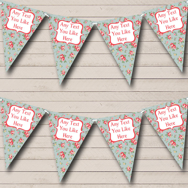 Floral Blue & Pink Shabby Chic Welcome Home New Baby Bunting