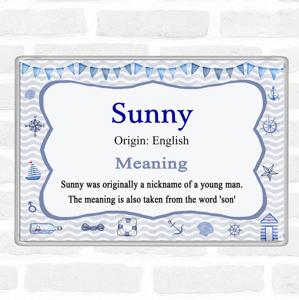 Sunny Name Meaning Jumbo Fridge Magnet Nautical