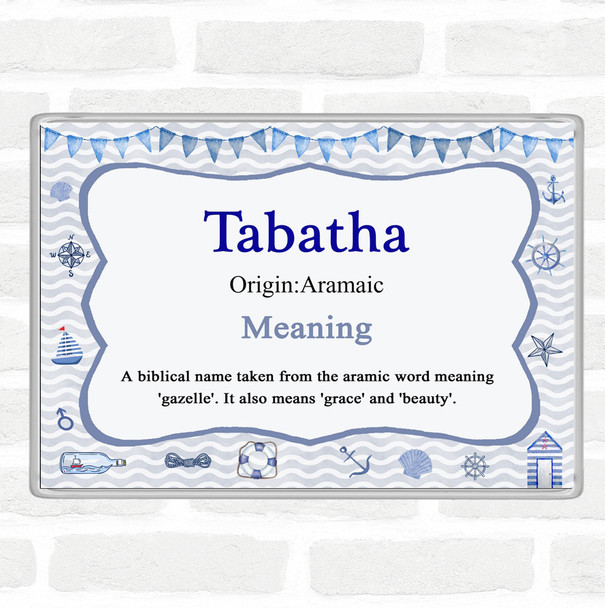 Tabatha Name Meaning Jumbo Fridge Magnet Nautical