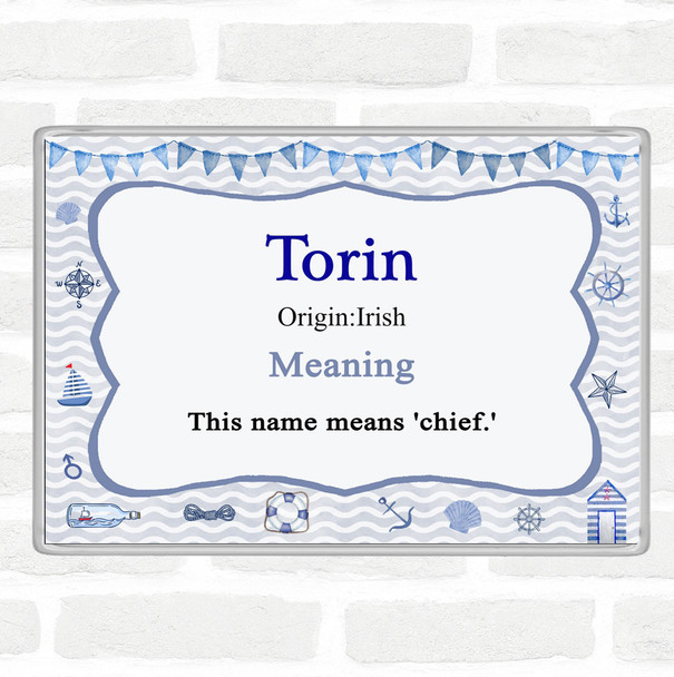 Torin Name Meaning Jumbo Fridge Magnet Nautical