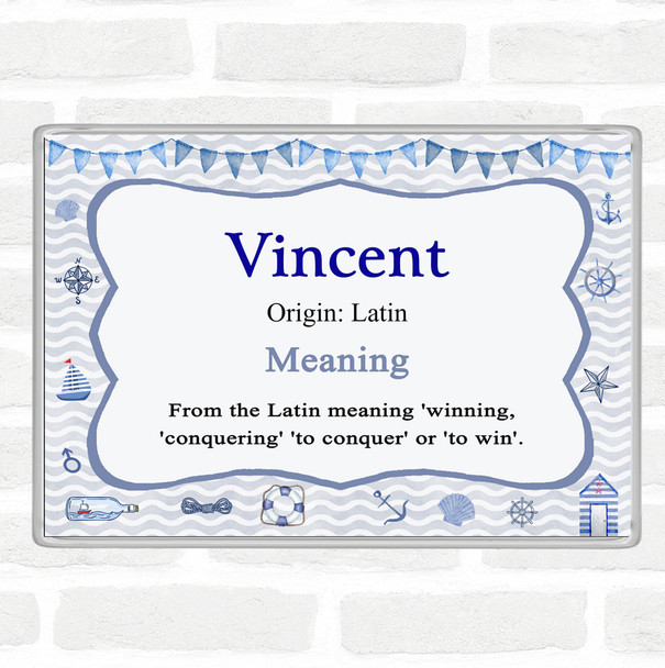 Vincent Name Meaning Jumbo Fridge Magnet Nautical