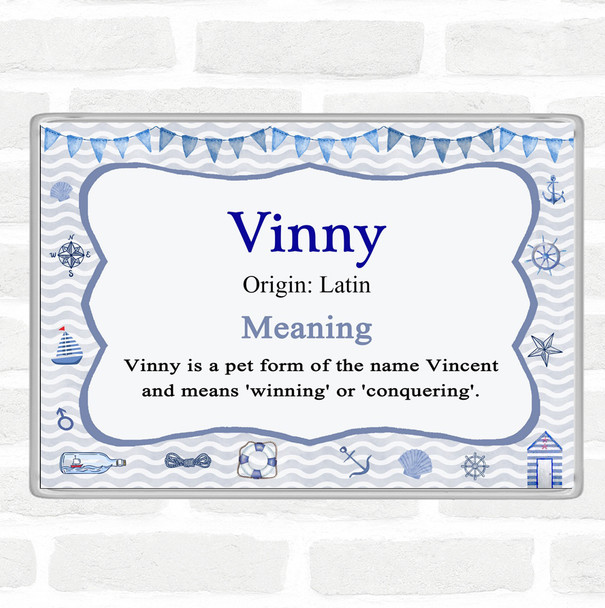 Vinny Name Meaning Jumbo Fridge Magnet Nautical