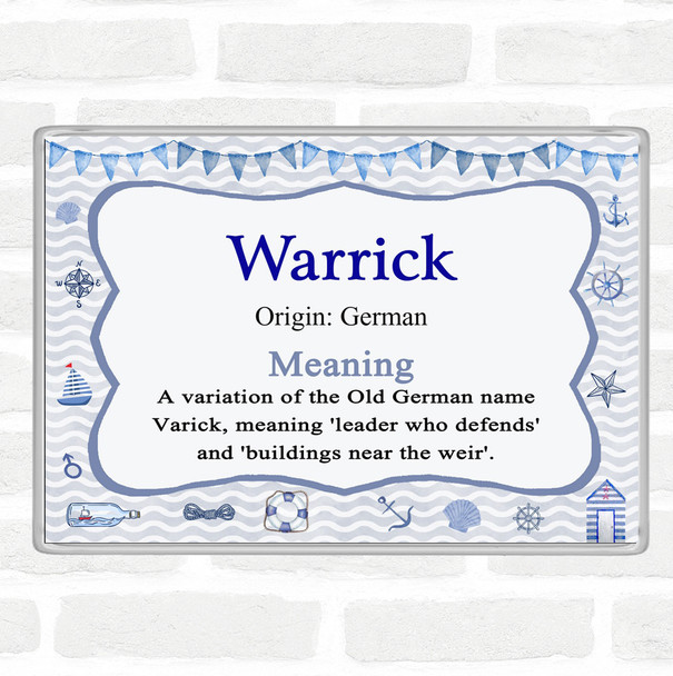 Warrick Name Meaning Jumbo Fridge Magnet Nautical