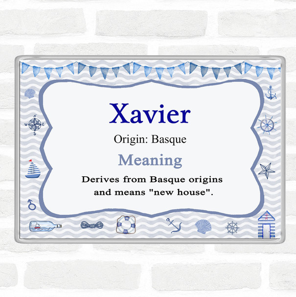 Xavier Name Meaning Jumbo Fridge Magnet Nautical