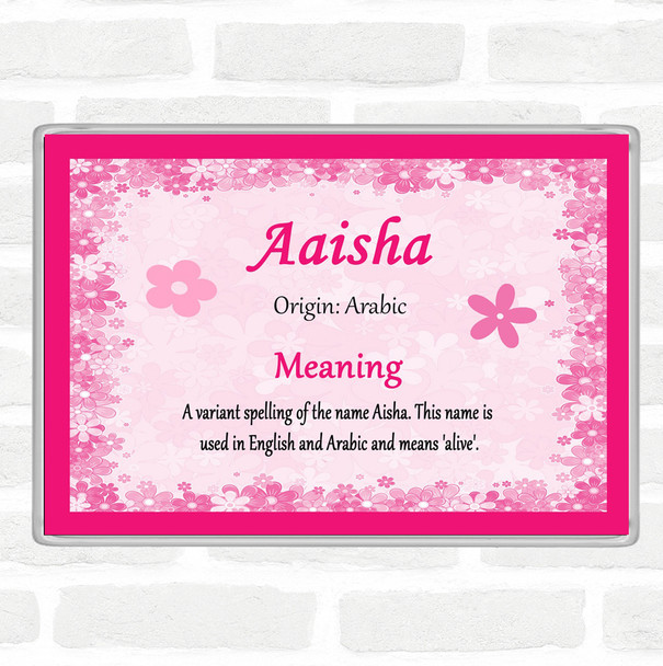 Aaisha Name Meaning Jumbo Fridge Magnet Pink