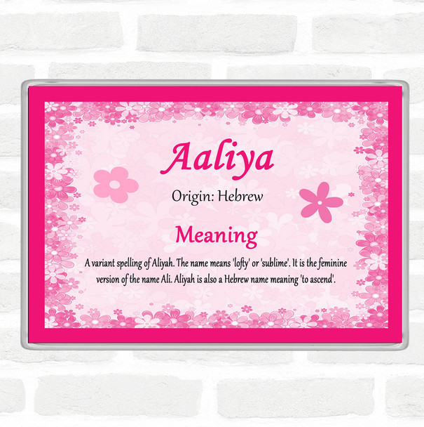 Aaliya Name Meaning Jumbo Fridge Magnet Pink