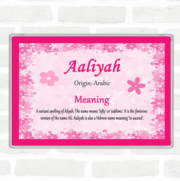 Aaliyah Name Meaning Jumbo Fridge Magnet Pink