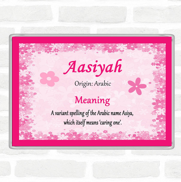 Aasiyah Name Meaning Jumbo Fridge Magnet Pink