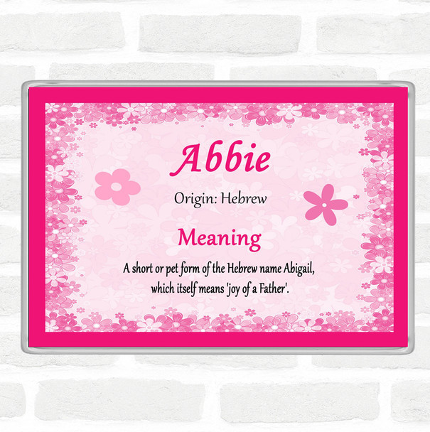 Abbie Name Meaning Jumbo Fridge Magnet Pink
