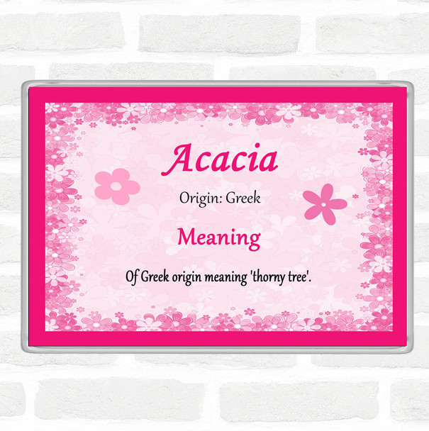 Acacia Name Meaning Jumbo Fridge Magnet Pink
