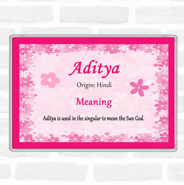 Aditya Name Meaning Jumbo Fridge Magnet Pink