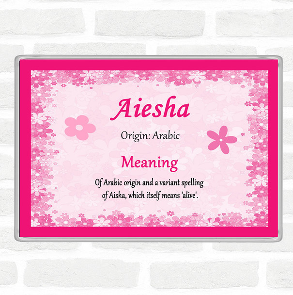 Aiesha Name Meaning Jumbo Fridge Magnet Pink