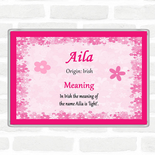 Aila Name Meaning Jumbo Fridge Magnet Pink