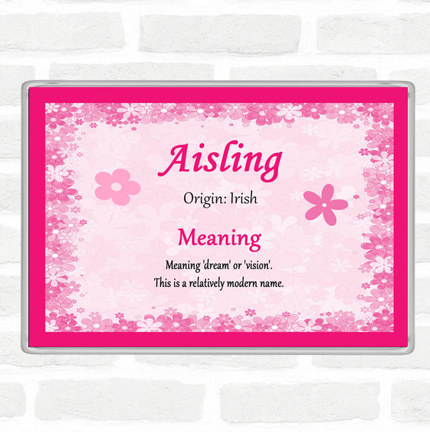 Aisling Name Meaning Jumbo Fridge Magnet Pink